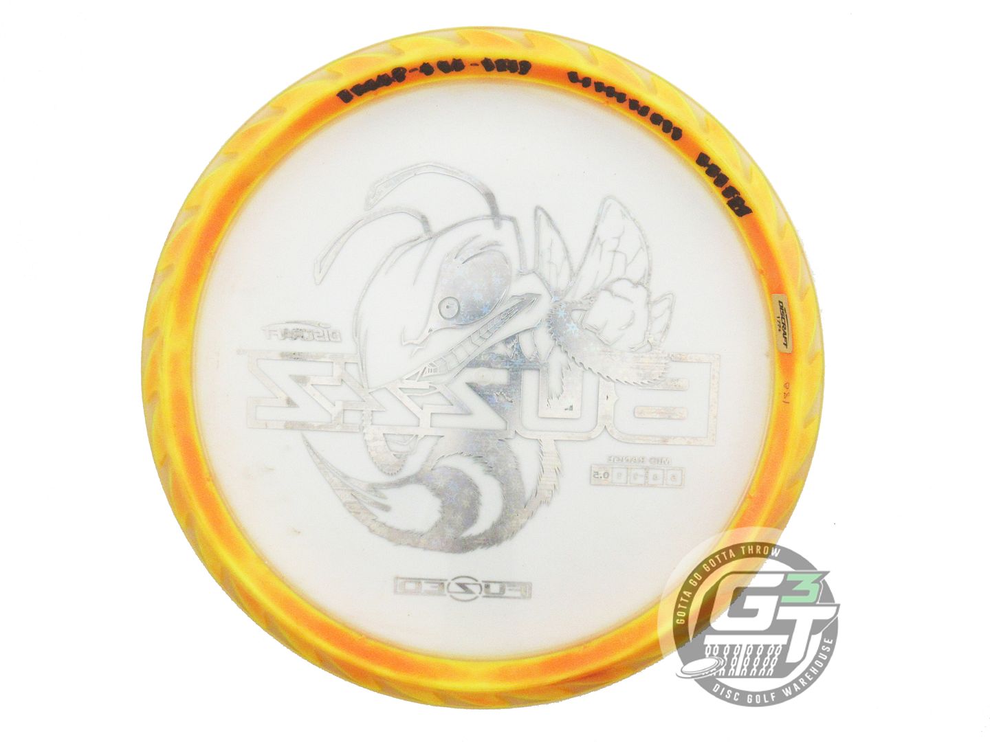 USED Discraft FuZed BuzzzSaw Buzzz 180g Clear Black Foil Midrange Golf Disc