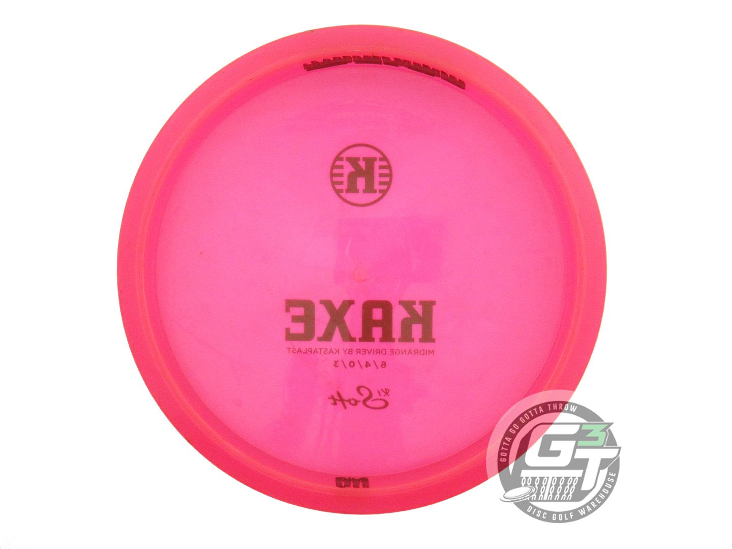 USED Kastaplast K1 Soft Kaxe 173g Pink Black Stamp Midrange Golf Disc