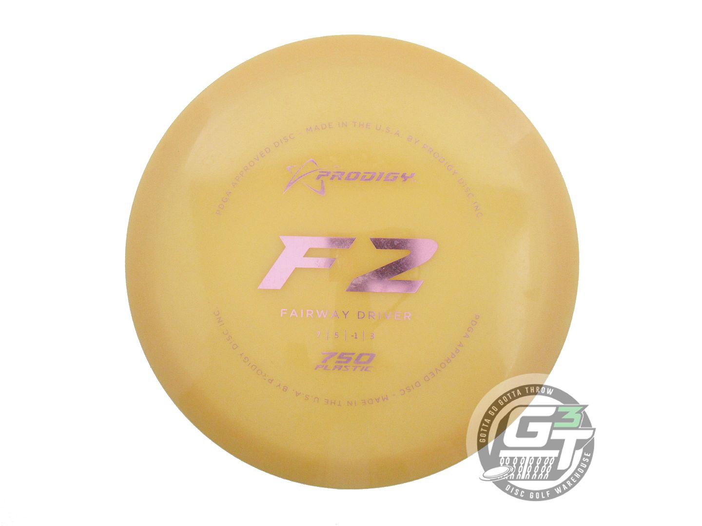 USED Prodigy Discs 750 F2 172g Gold Pink Foil Fairway Driver Golf Disc
