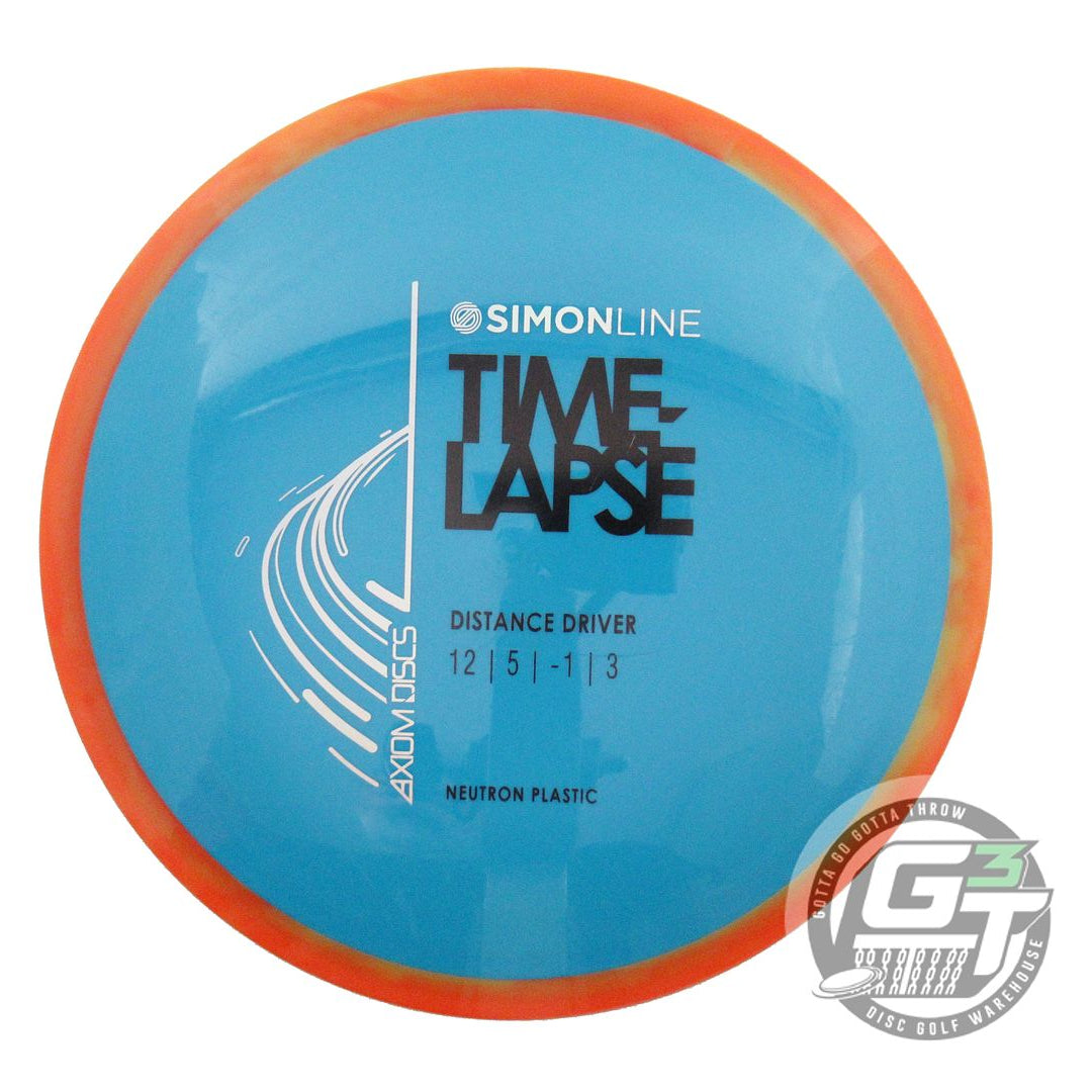 USED Axiom Discs Neutron Time Lapse 168g Teal Orange Rim Driver Golf Disc