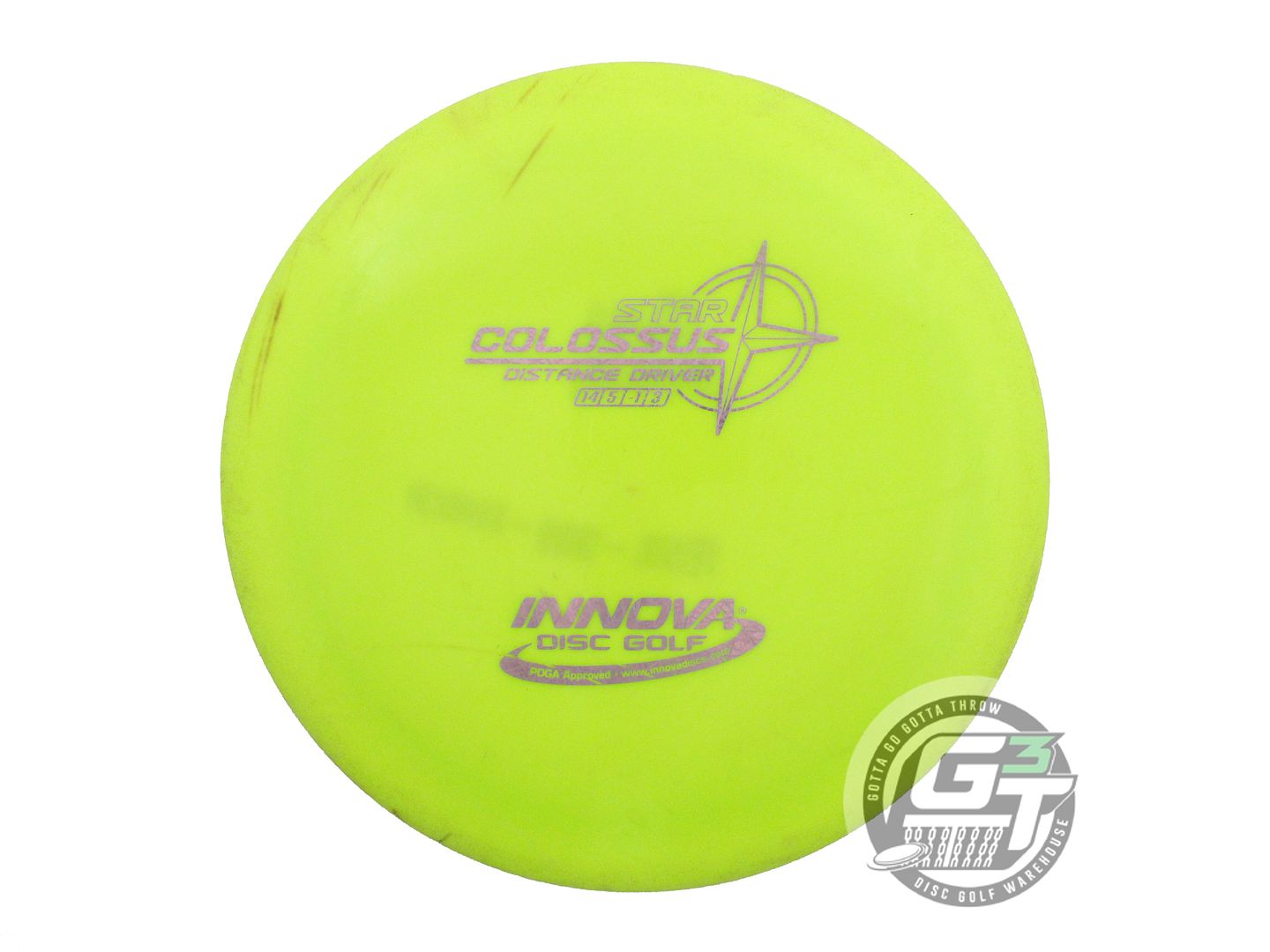 USED Innova Star Colossus 170g Yellow Lilac Foil Distance Driver Golf Disc