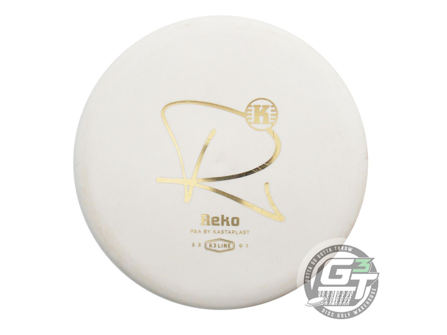USED Kastaplast K3 Reko 170g White Gold Foil Putter Golf Disc
