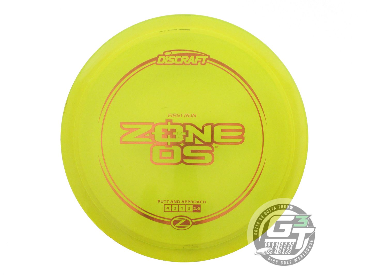 USED Discraft FIRST RUN Z Zone OS 174g Yellow Copper Foil Putter Golf Disc
