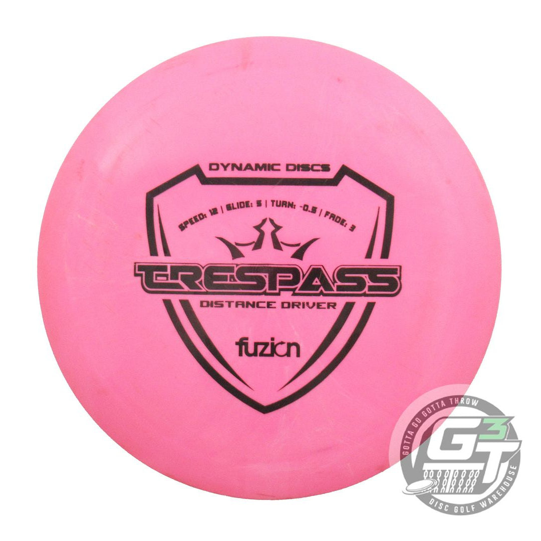 USED Dynamic Discs Fuzion Trespass 173g Pink Black Stamp Distance Driver Disc