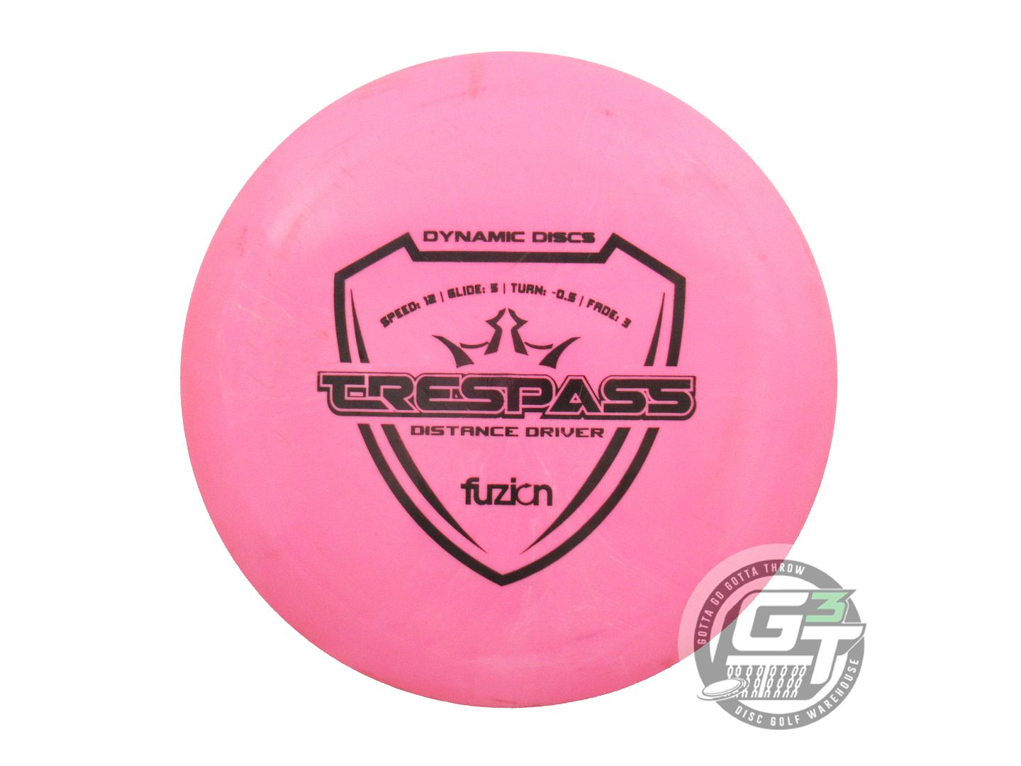 USED Dynamic Discs Fuzion Trespass 173g Pink Black Stamp Distance Driver Disc