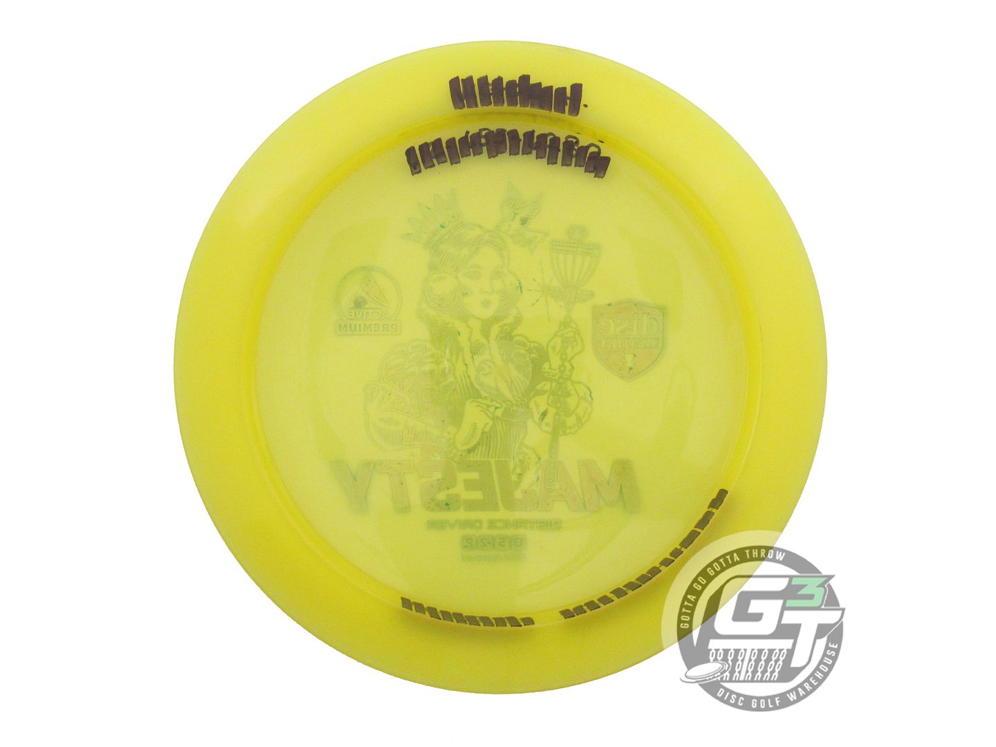 USED DiscMania Active Premium Majesty 176g Yellow Teal Foil Driver Golf Disc