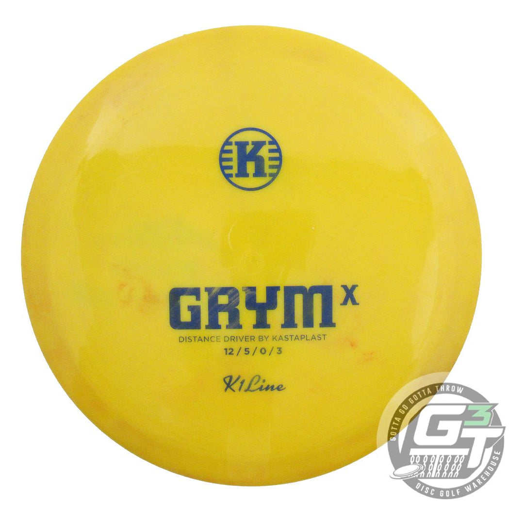 USED Kastaplast K1 Grym X 174g Yellow Blue Foil Distance Driver Golf Disc