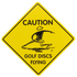 Disc Player Sports Accessory Small - 3" x 3" Disc Player Sports Caution: Golf Discs Flying Sticker