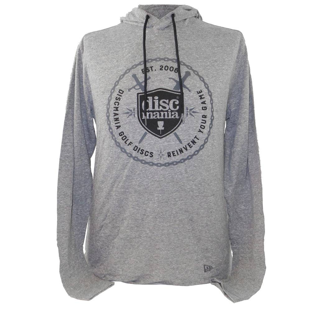 Discmania Apparel M / Gray Discmania Shield & Swords Hooded Long Sleeve Performance Disc Golf T-Shirt