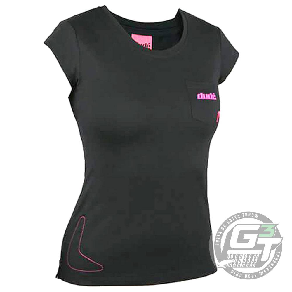 DUDE Ladies Boomer Evolve-Dri Short Sleeve Performance Disc Golf T-Shirt - Gotta Go Gotta Throw