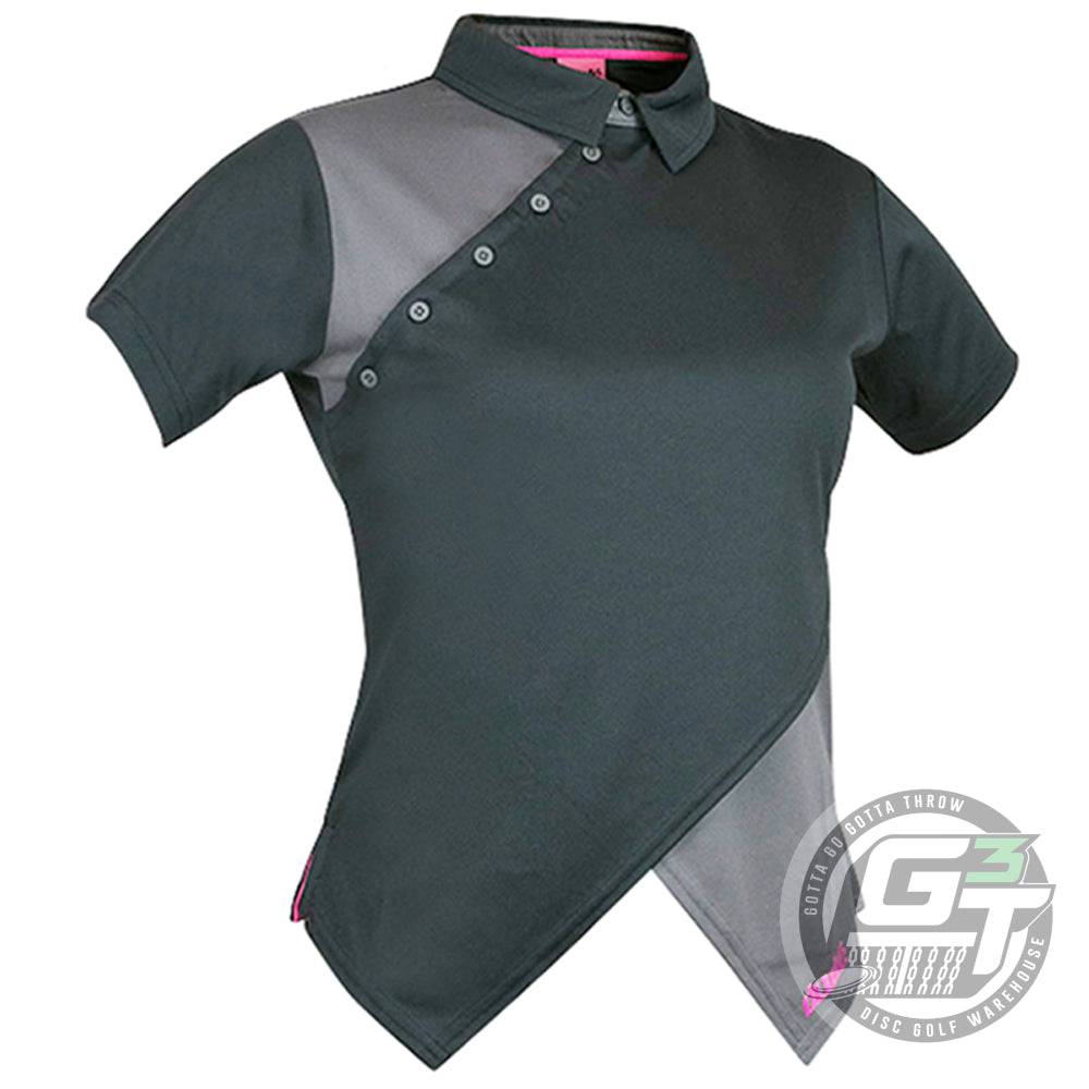 DUDE Ladies Melodie Bailey Short Sleeve Performance Disc Golf Polo Shirt - Gotta Go Gotta Throw