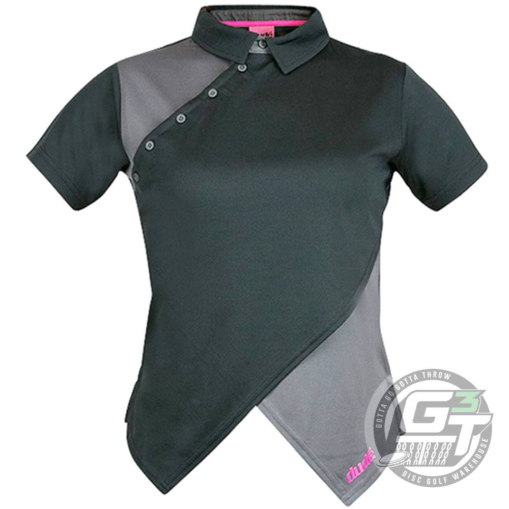 DUDE Ladies Melodie Bailey Short Sleeve Performance Disc Golf Polo Shirt - Gotta Go Gotta Throw