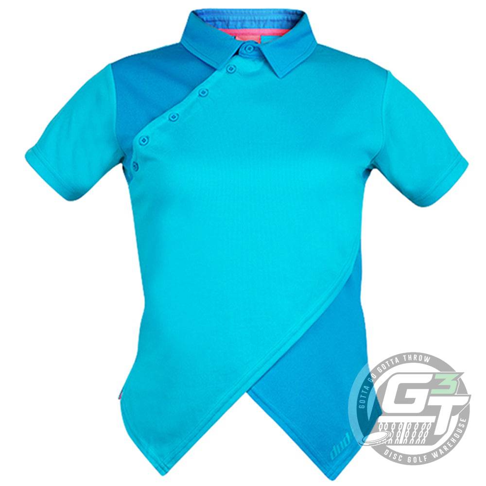 DUDE Ladies Melodie Bailey Short Sleeve Performance Disc Golf Polo Shirt - Gotta Go Gotta Throw