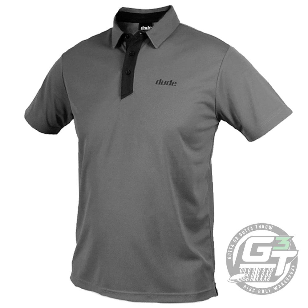 DUDE Pro Short Sleeve Performance Disc Golf Polo Shirt - Gotta Go Gotta Throw