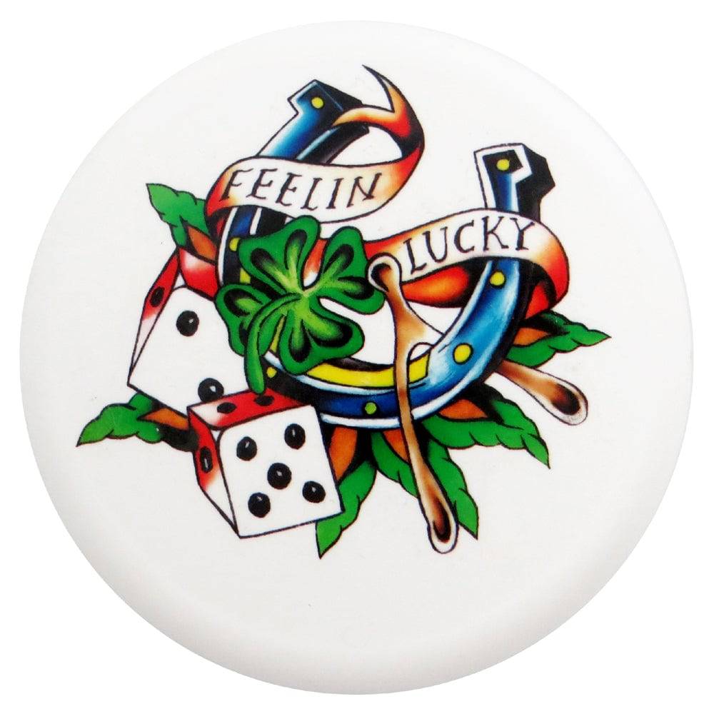 Gotta Go Gotta Throw Mini White / Little Flyer - 4.25" Gotta Go Gotta Throw Flygirl Feelin' Lucky Inter-Locking Mini Marker Disc