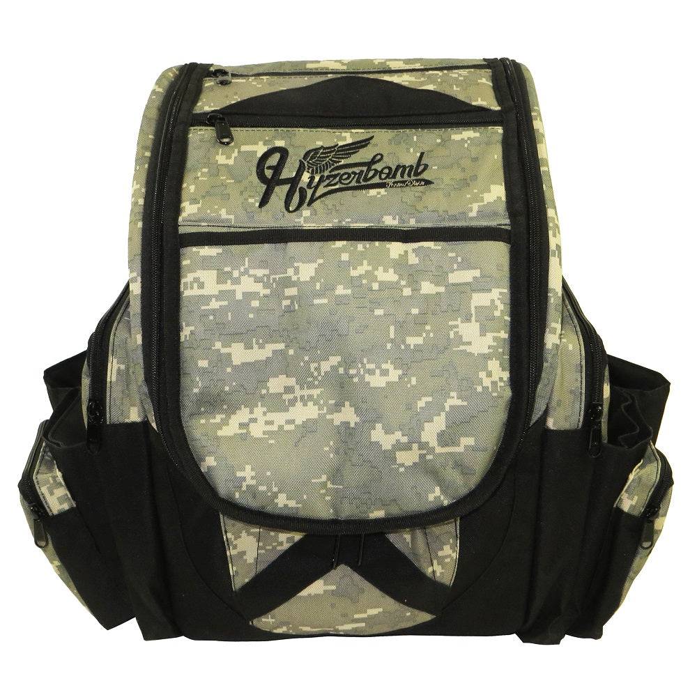 Hyzerbomb Bag Camo / Black Hyzerbomb Flak X Backpack Disc Golf Bag