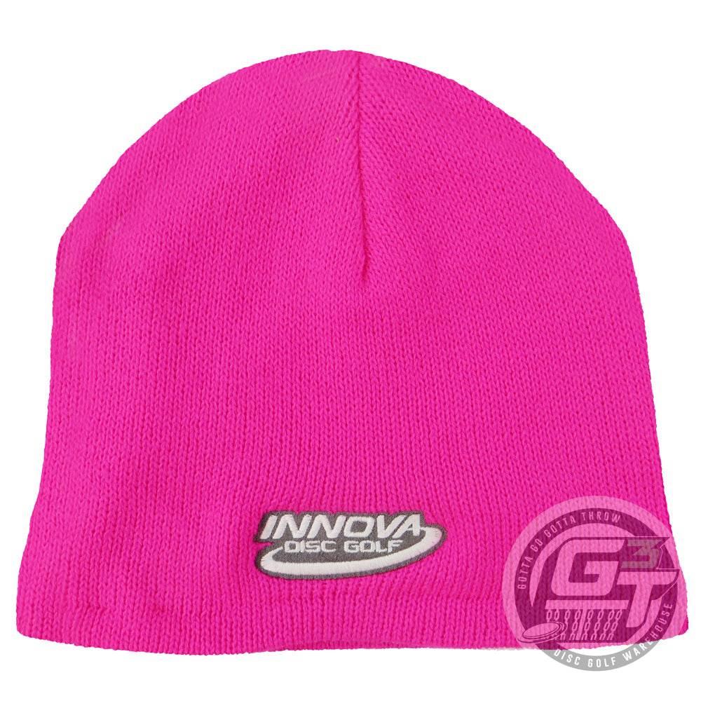 Innova Logo Solid Fleece Lined Knit Beanie Winter Disc Golf Hat - Gotta Go Gotta Throw