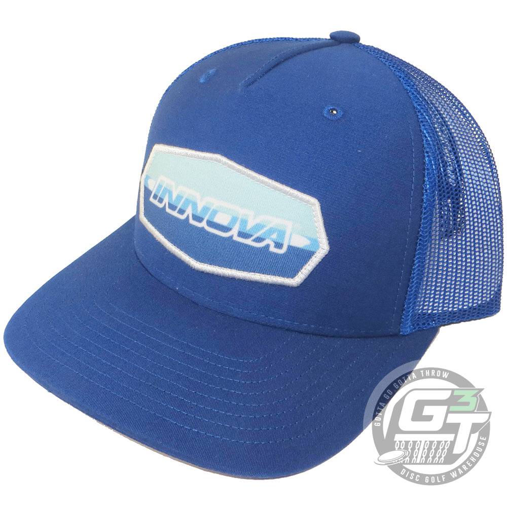 Innova Apparel Royal Blue Innova Striped Bar Logo Adjustable Mesh Disc Golf Hat