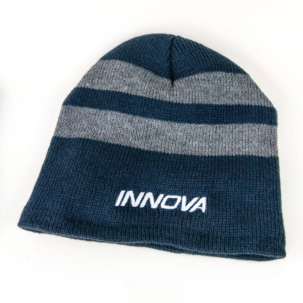 Innova Striped Fleece Lined Knit Beanie Winter Disc Golf Hat - Gotta Go Gotta Throw