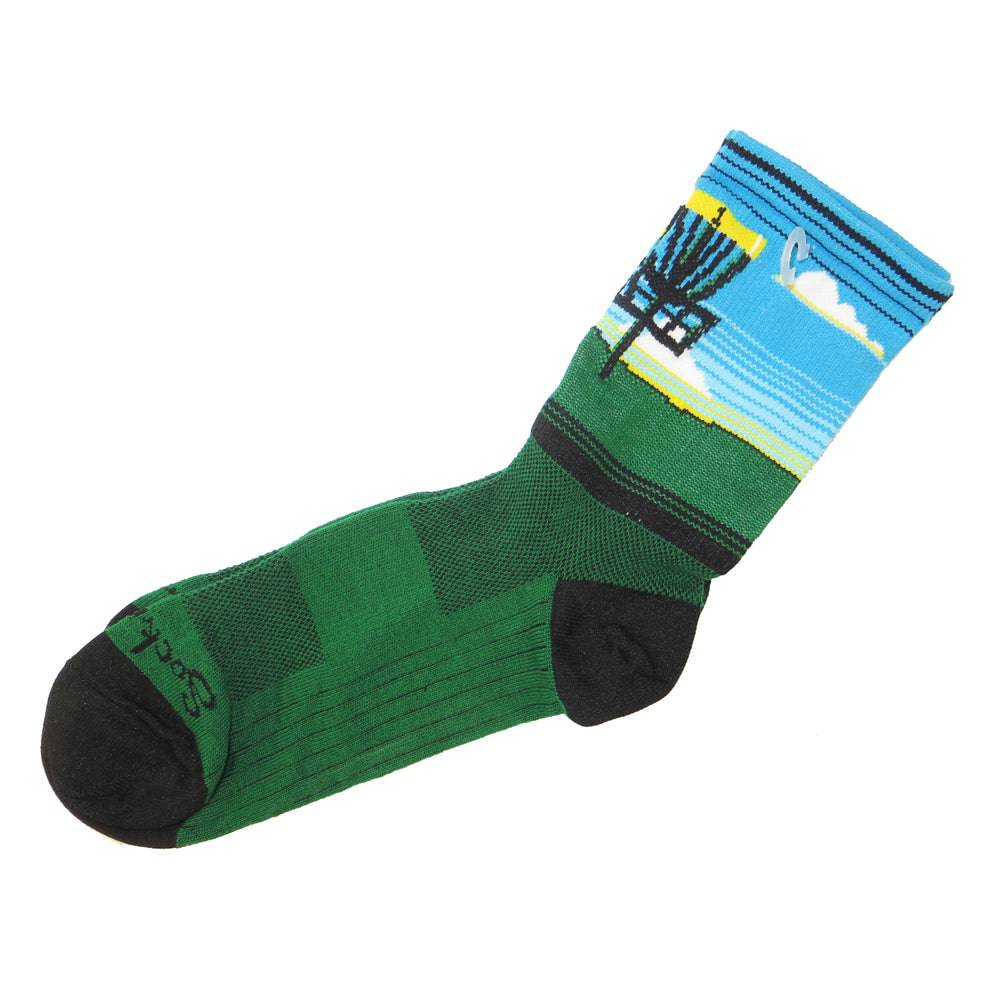 Innova Apparel Standard (Men's 7-13, Women's 8.5+) / Green / Blue Innova Sunset Performance Disc Golf Socks