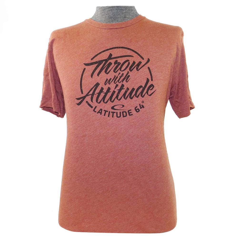 Latitude 64 Golf Discs Apparel M / Clay Latitude 64 Throw With Attitude Short Sleeve Disc Golf T-Shirt
