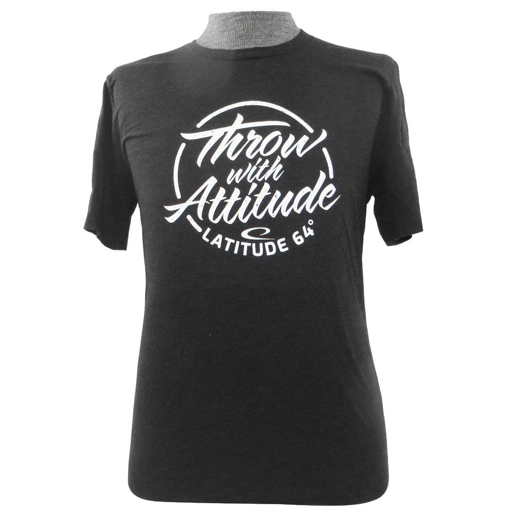 Latitude 64 Golf Discs Apparel M / Black Latitude 64 Throw With Attitude Short Sleeve Disc Golf T-Shirt