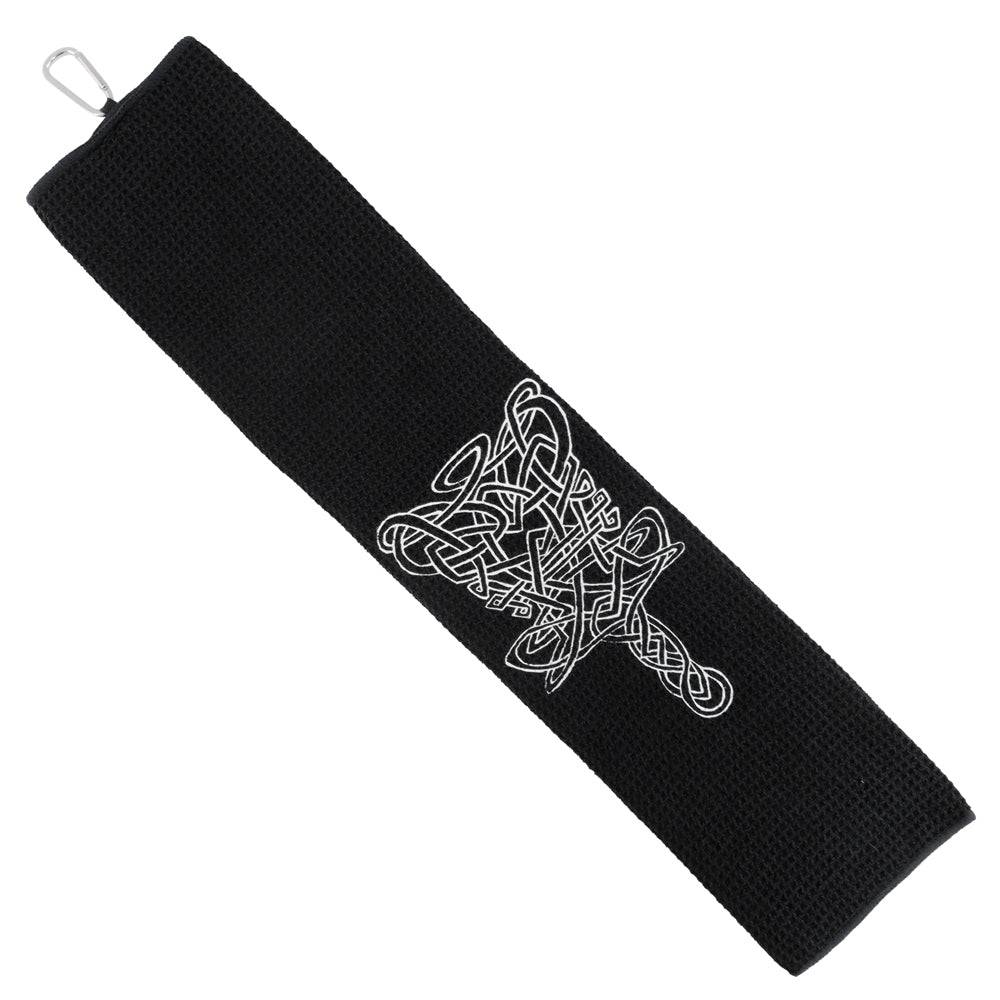 Long Tee Disc Golf Accessory Black Long Tee Infinite Basket Microfiber Tri-Fold Disc Golf Towel