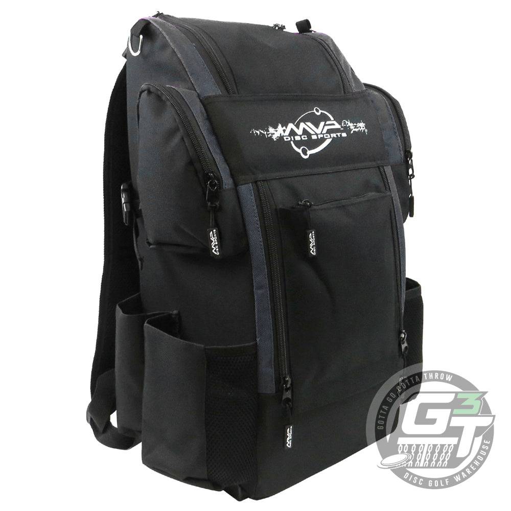 MVP Disc Sports Bag Black MVP Voyager Slim Backpack Disc Golf Bag