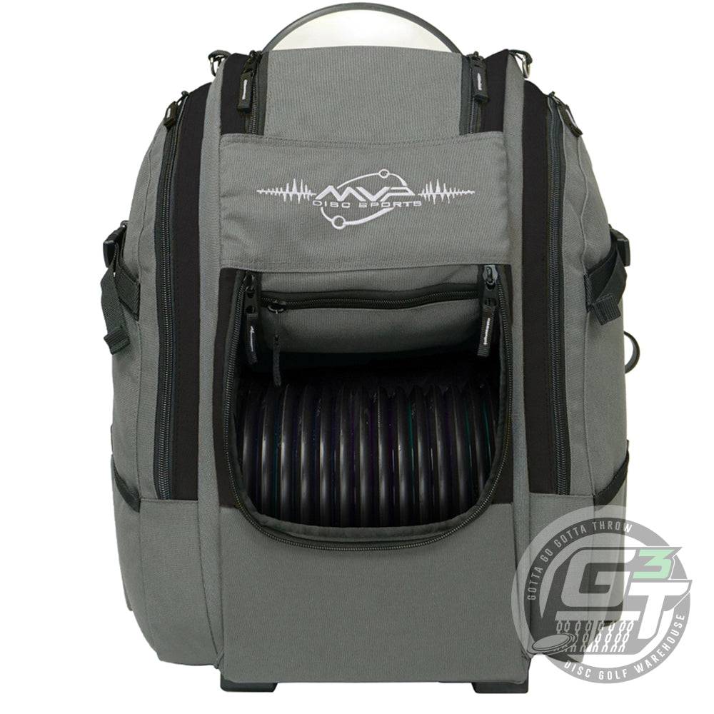 MVP Disc Sports Bag Black MVP Voyager Slim V2 Backpack Disc Golf Bag