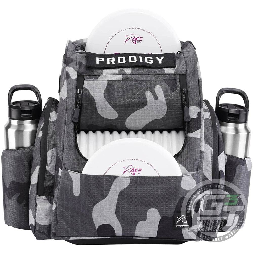 Prodigy Disc Bag Gray Camo Prodigy BP-2 V3 w/ Nameplate Backpack Disc Golf Bag