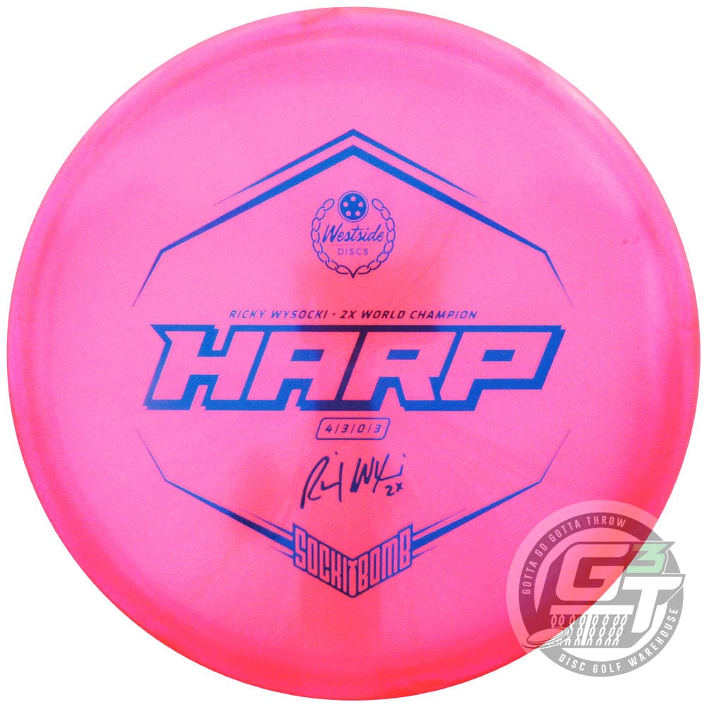 Westside Discs Golf Disc Westside Limited Edition Ricky Wysocki Sockibomb VIP Ice Harp Putter Golf Disc