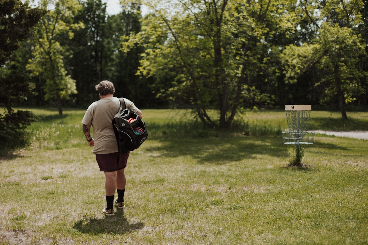 a person walking in a park