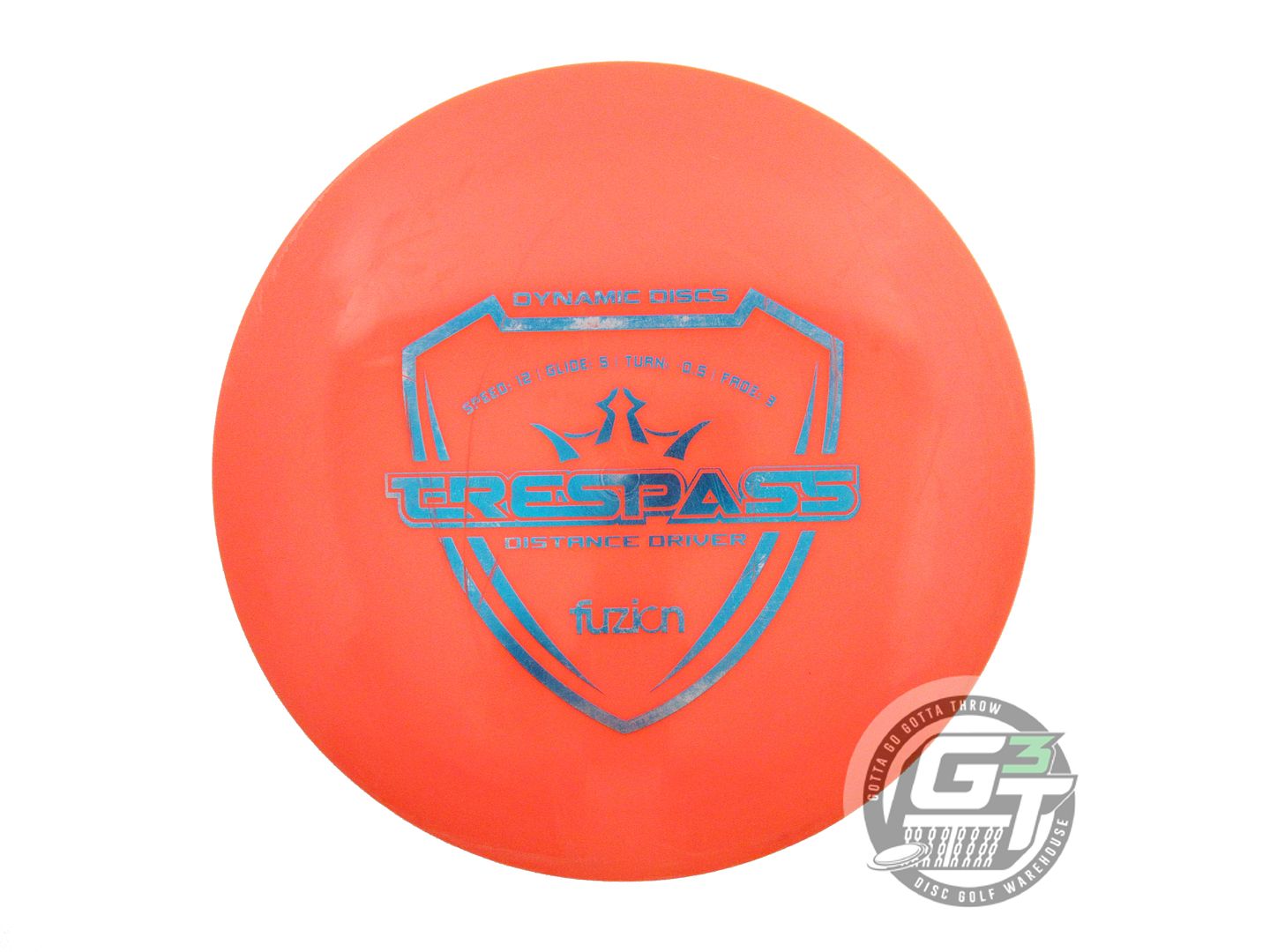 USED Dynamic Discs Fuzion Trespass 175g Orange Blue Foil Distance Driver Disc