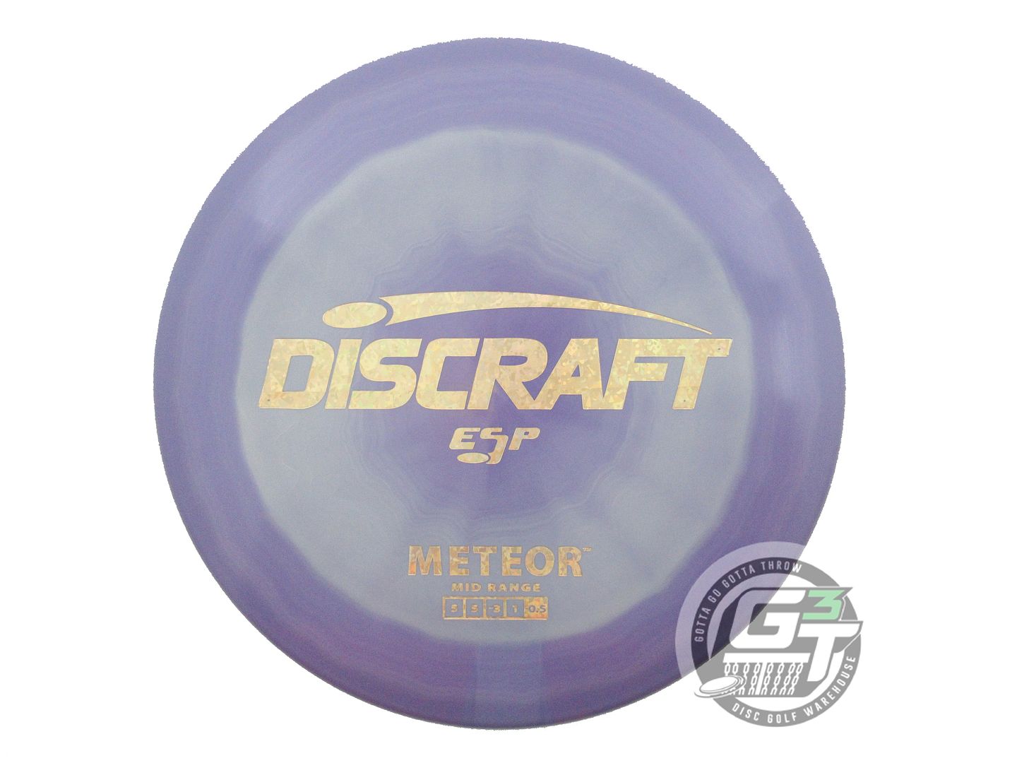 USED Discraft ESP Meteor 179g Purple-Gray Gold Shatter Foil Midrange Golf Disc