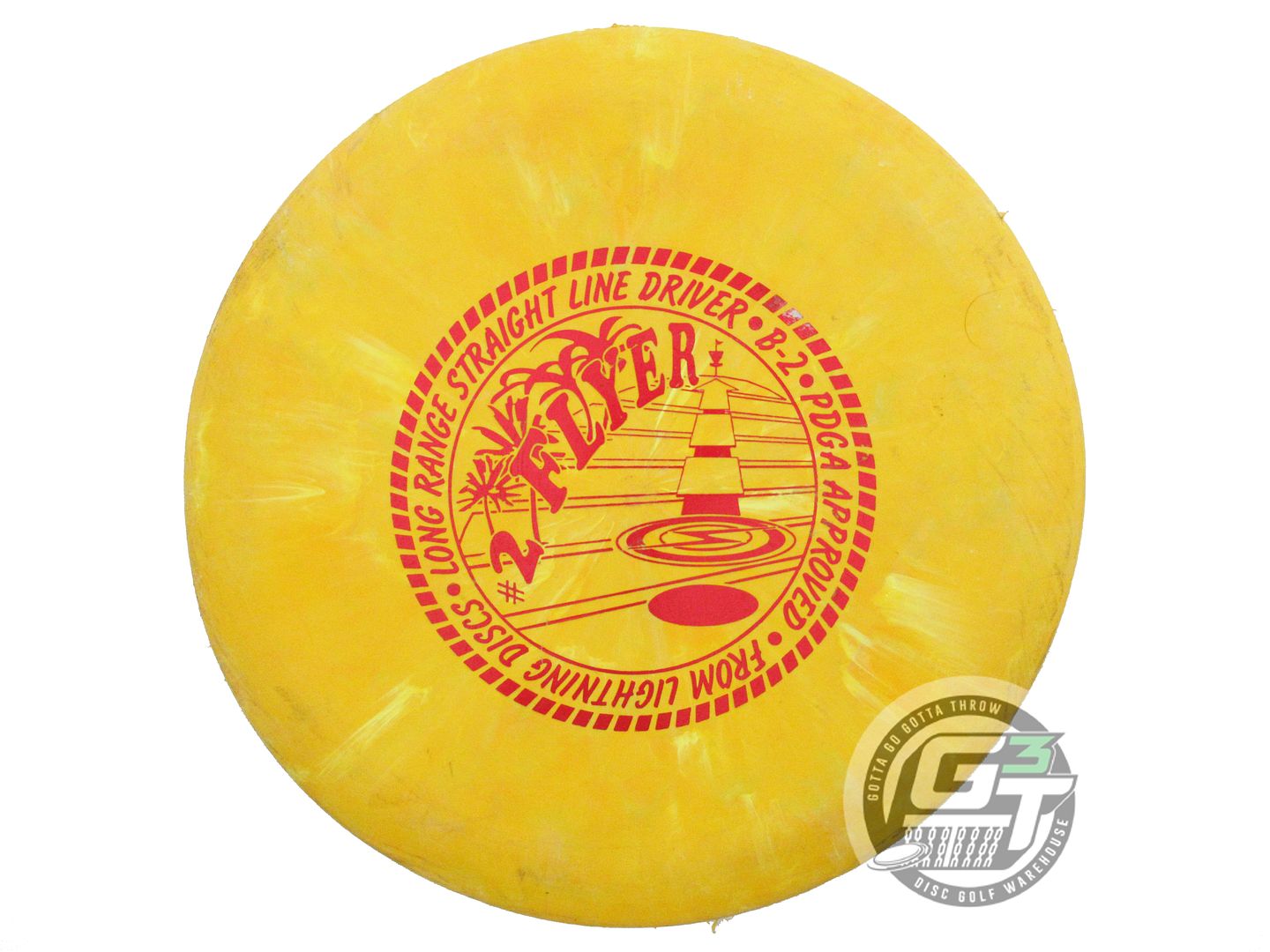 USED Lightning Standard #2 Flyer 168g Yellow Red Foil Fairway Driver Golf Disc