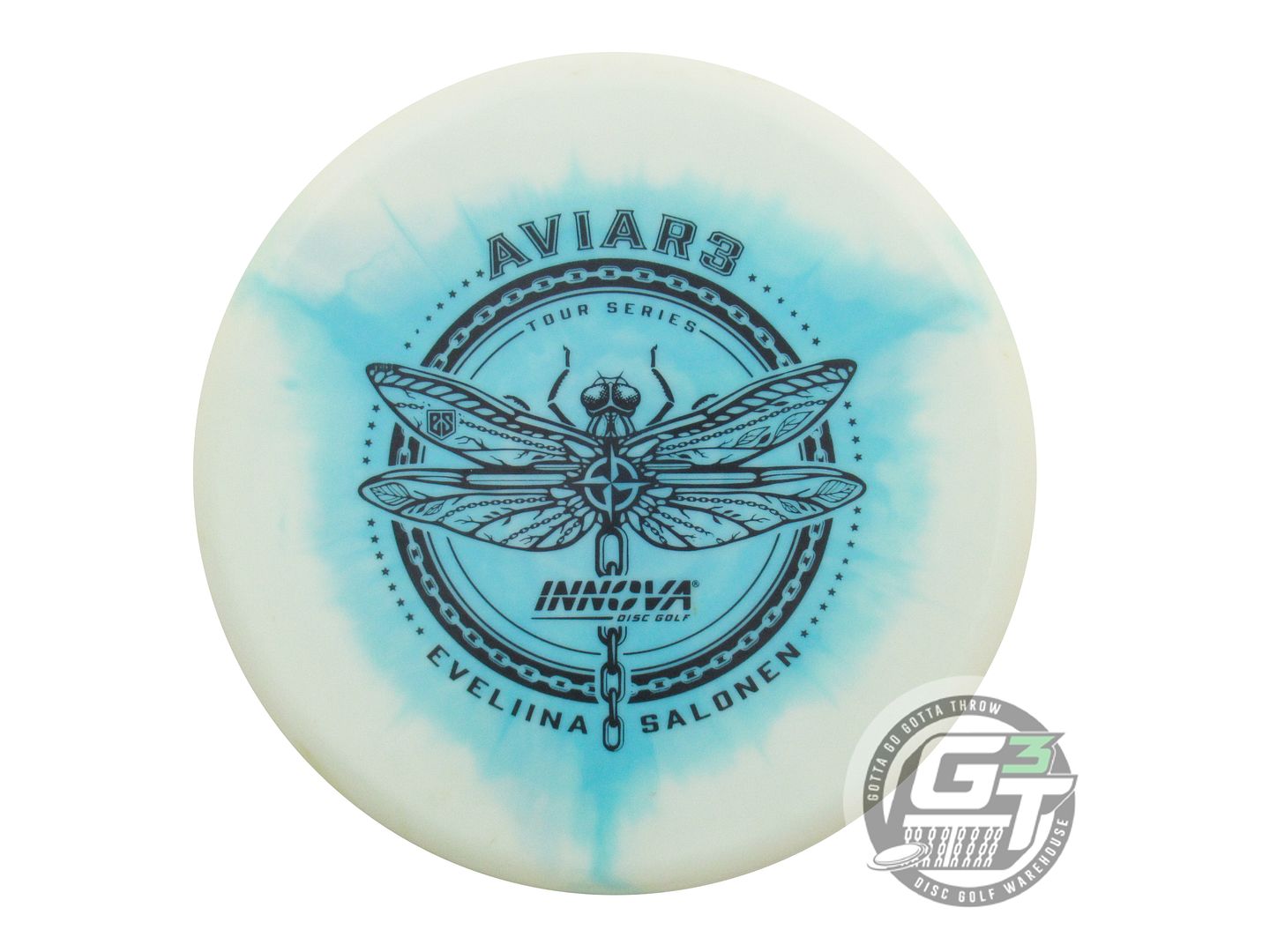 USED Innova [SALONEN] Glow Halo Star Aviar3 175g White-Teal Putter Golf Disc