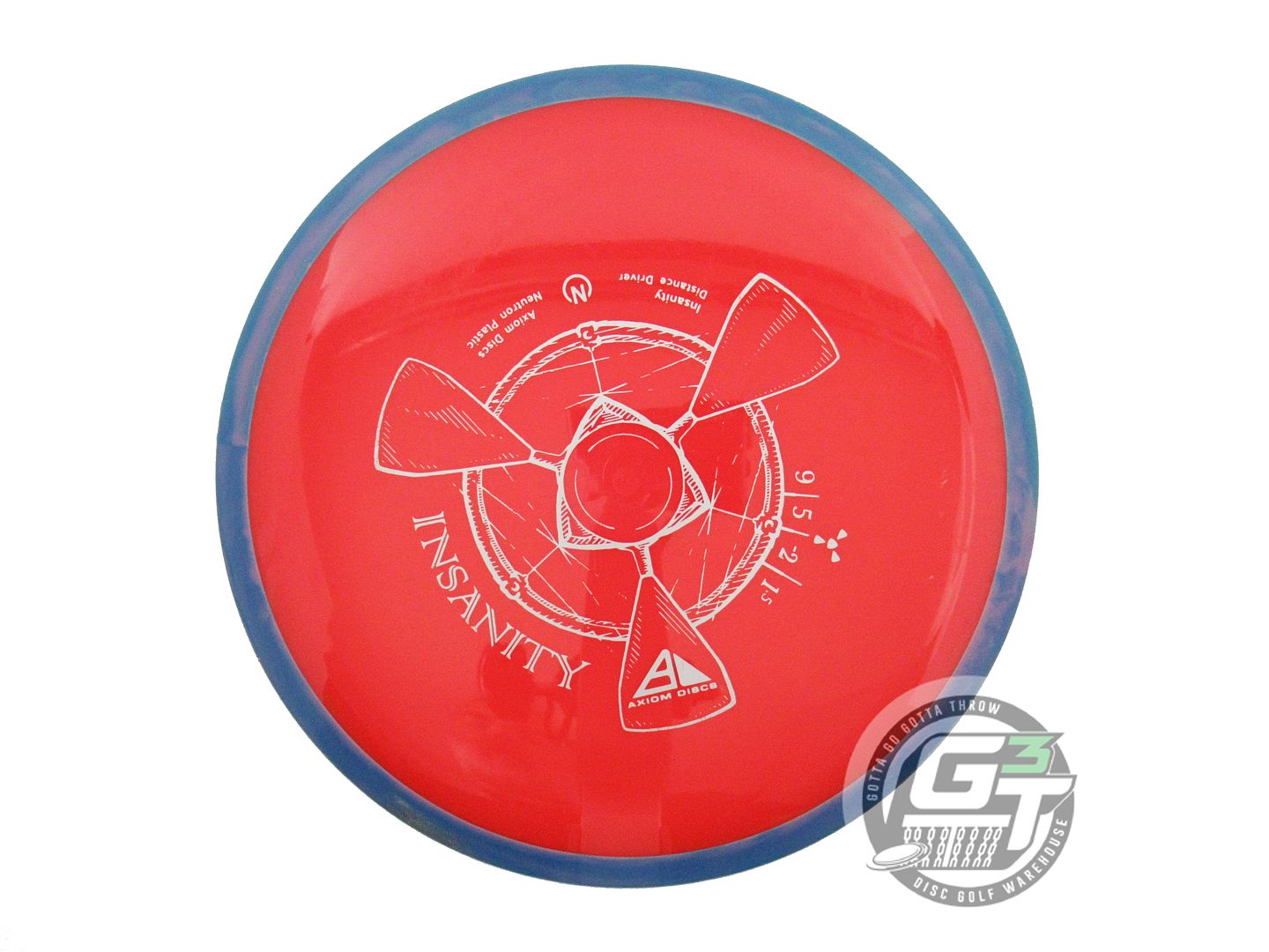 USED Axiom Discs Neutron Insanity 173g Red Blue Rim Distance Driver Golf Disc