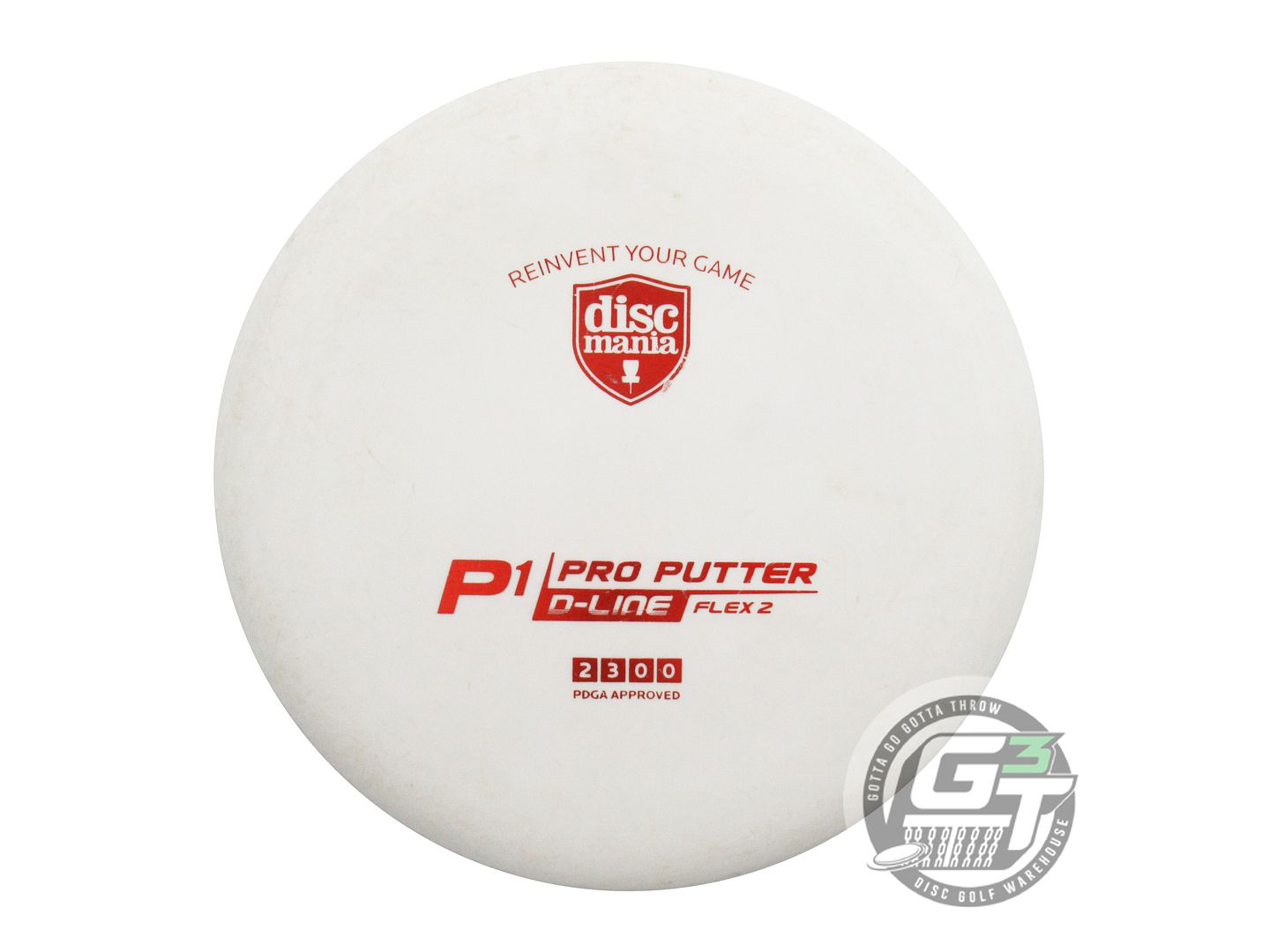 USED DiscMania D-Line Flex 2 P1 176g White Red Foil Putter Golf Disc