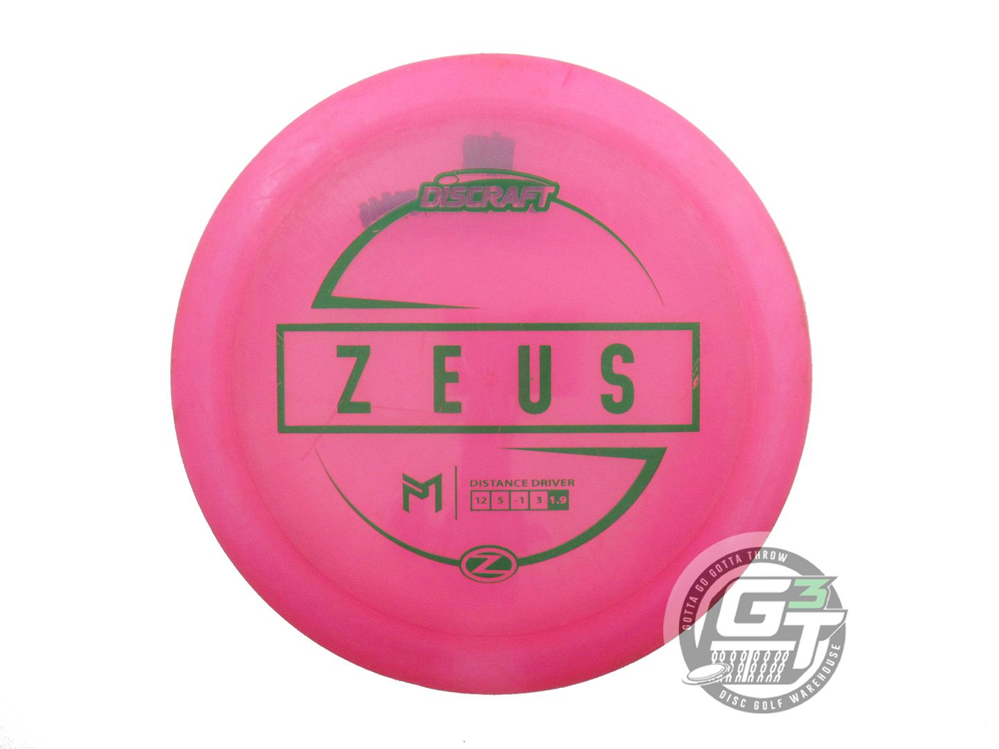 USED Discraft [McBETH] Z Zeus 176g Pink Green Stamp Driver Golf Disc