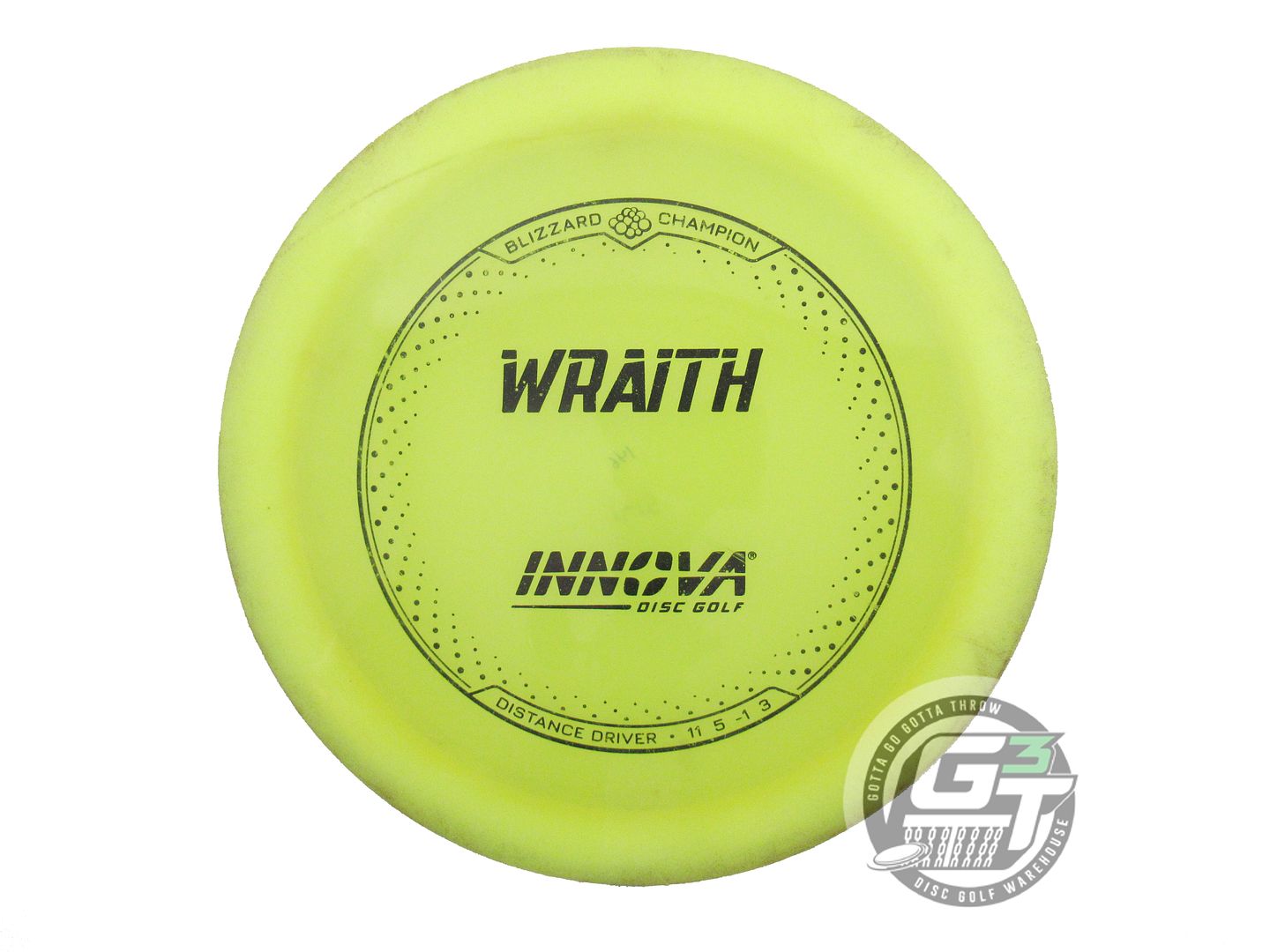 USED Innova Blizzard Wraith 146g Yellow Black Stamp Distance Driver Golf Disc