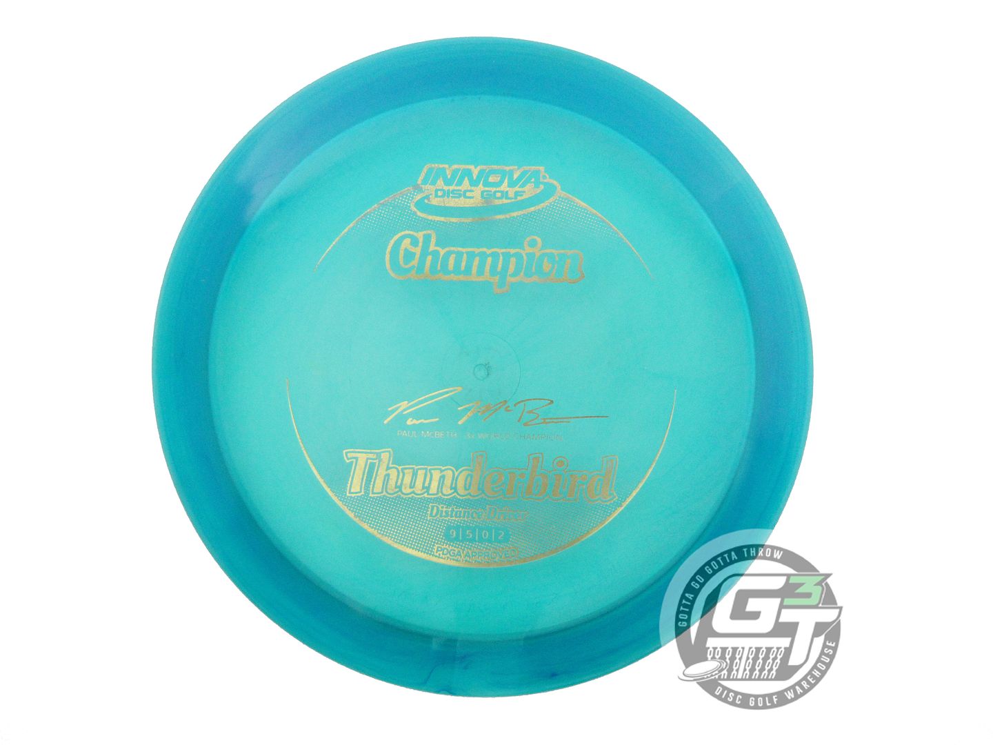 USED Innova [McBETH 3X] Champion Thunderbird 174g Teal PUDDLE TOP Driver Disc