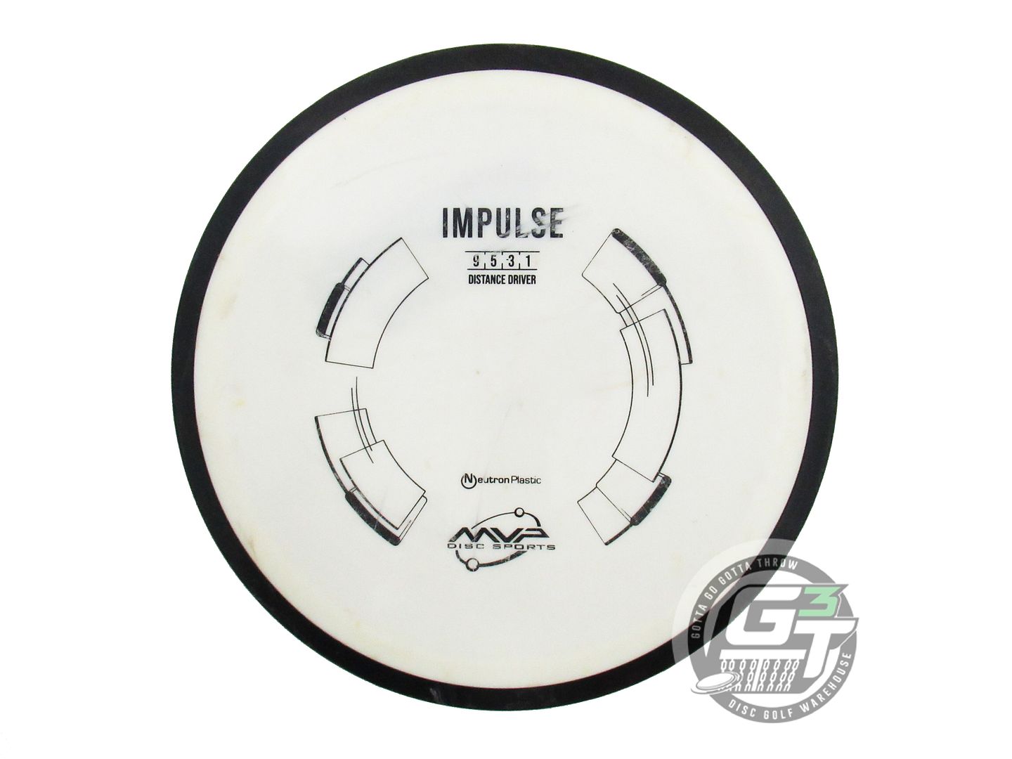 USED MVP Disc Sports Neutron Impulse 162g White Distance Driver Golf Disc
