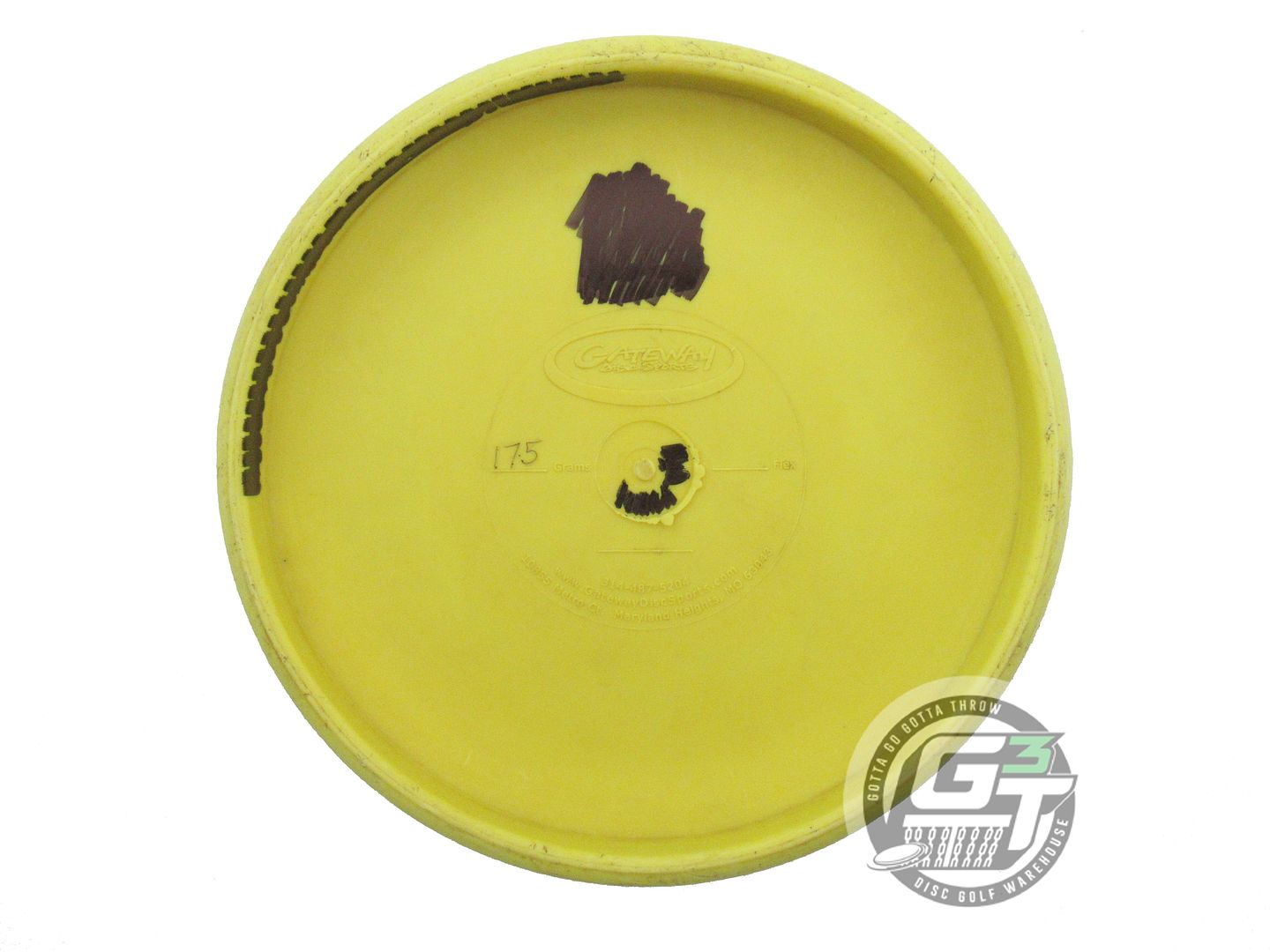USED Above Ground Level Woodland Madrone 175g Yellow Rainbow Shatter Putter Disc