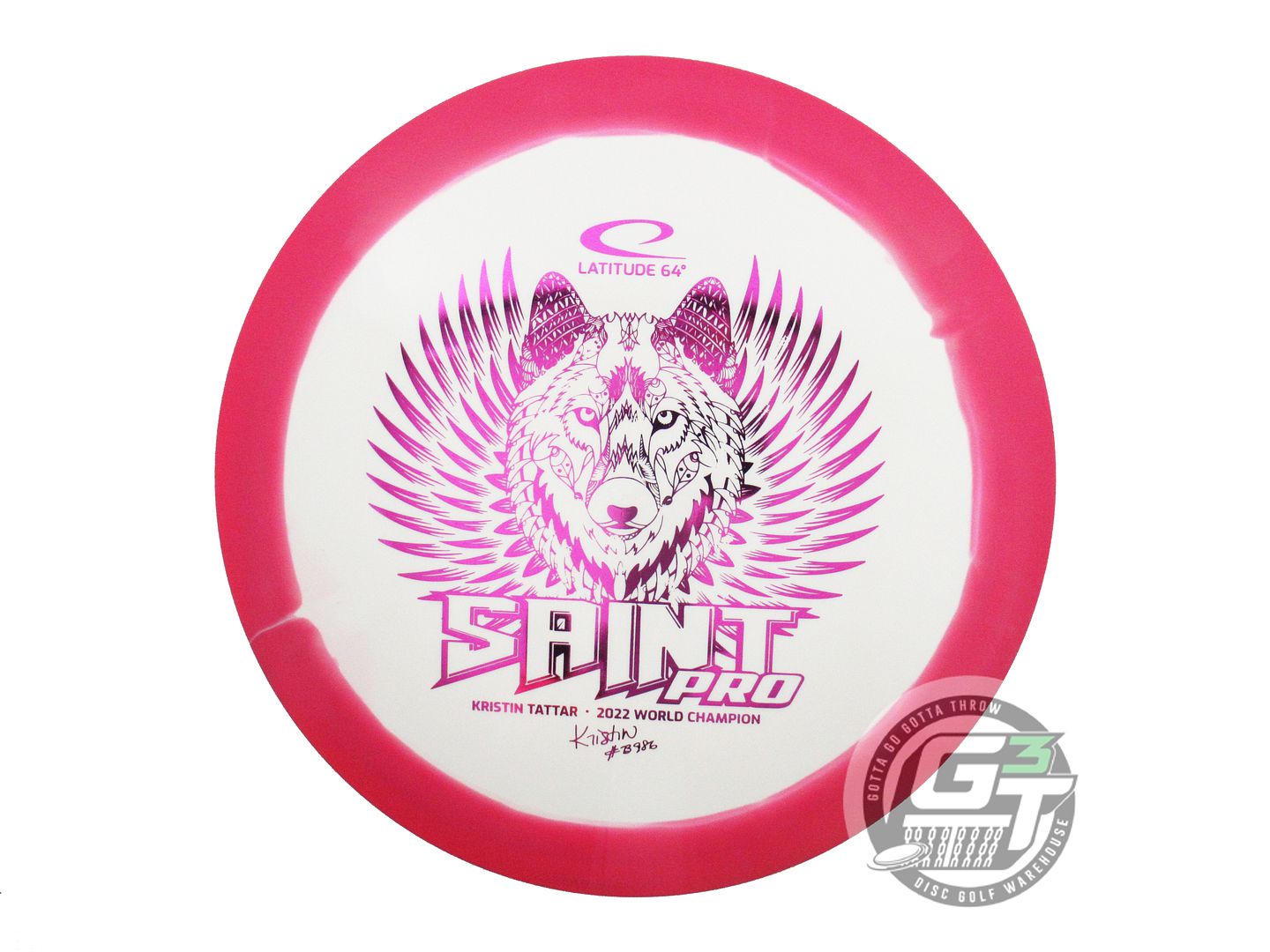 NOS Latitude 64 [TATTAR] Gold Orbit Saint Pro 170g Pink-White Driver Golf Disc