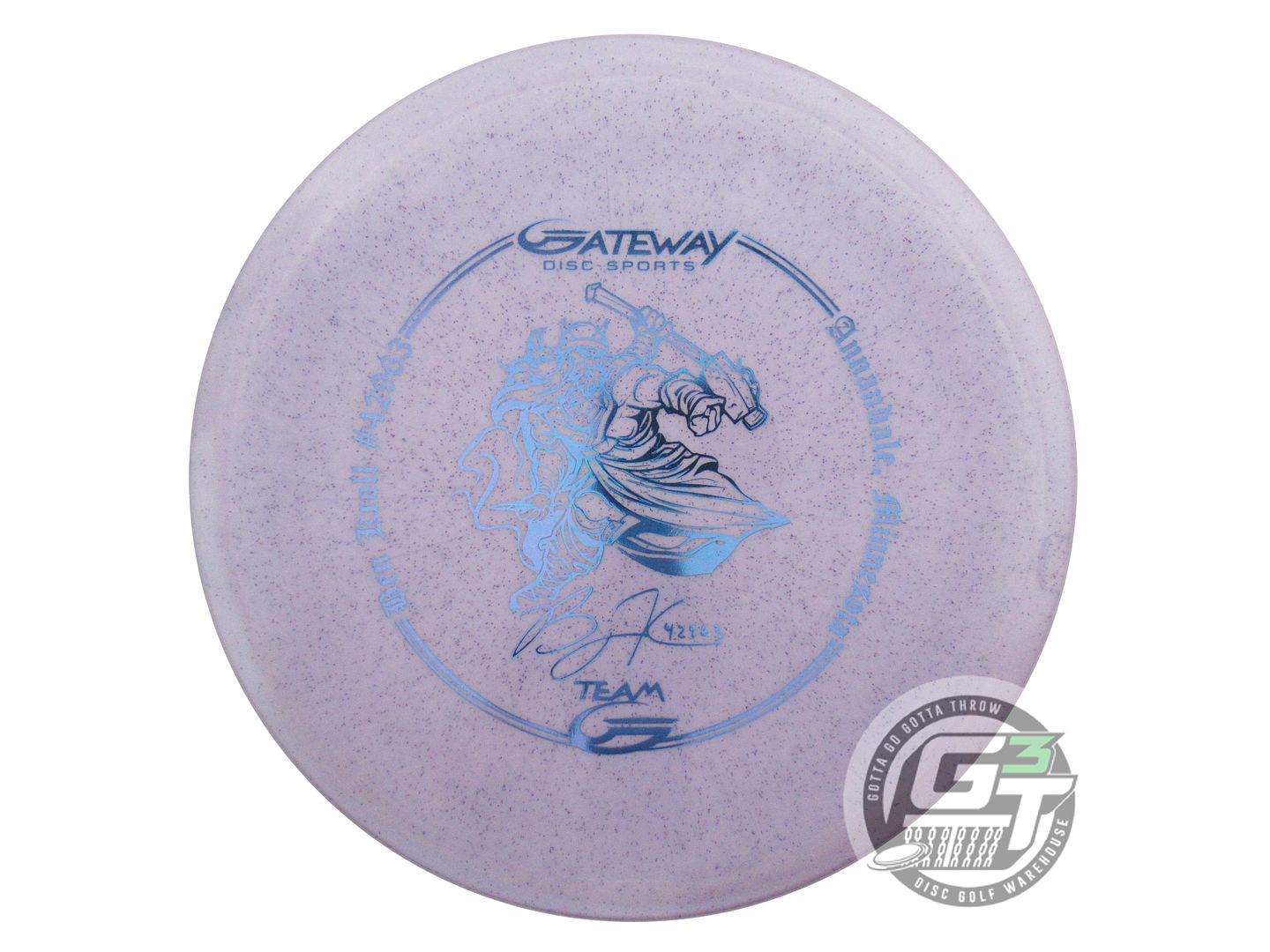 USED Gateway MF Diamond Glow Warrior 179g Lilac Blue Foil Midrange Golf Disc