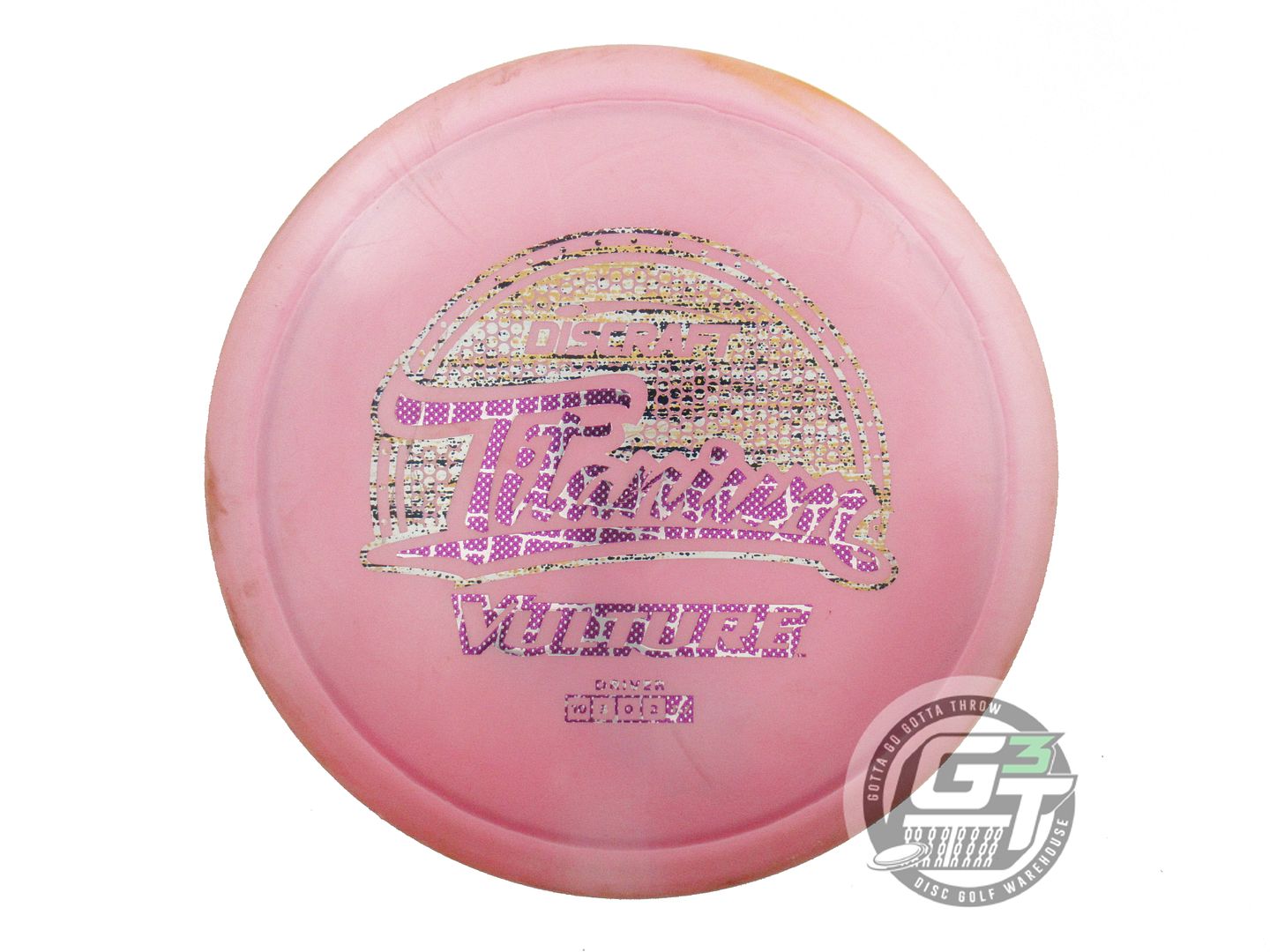 USED Discraft Titanium Vulture 175g Pink Black Static Foil Distance Driver Disc