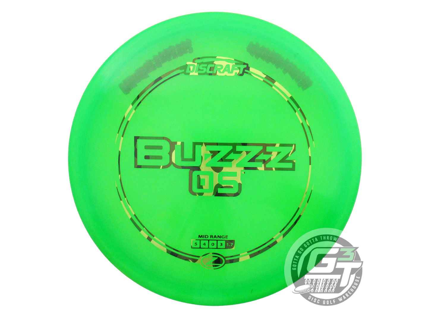 USED Discraft Z Buzzz OS 177g Green Camo Foil Midrange Golf Disc