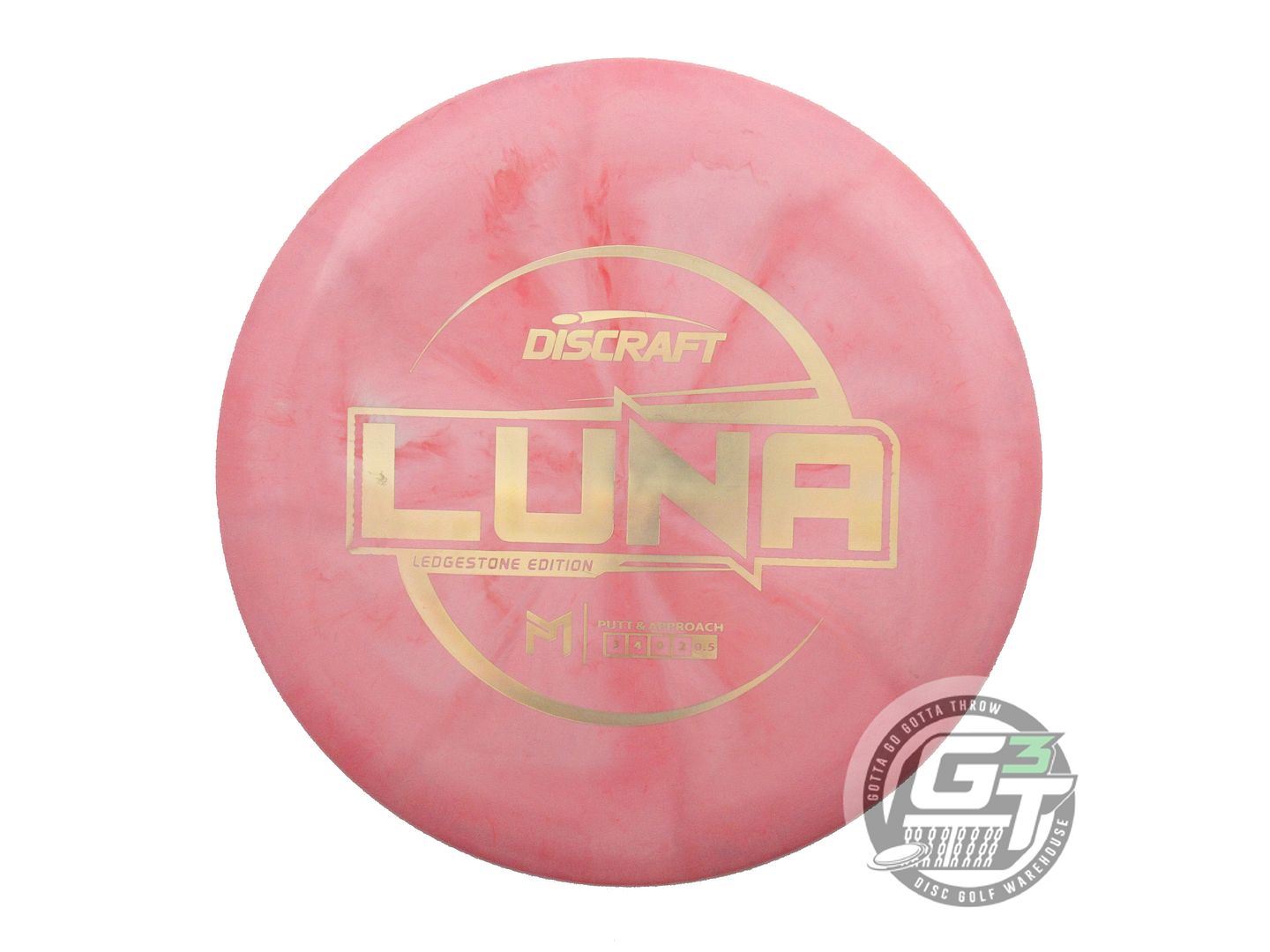 USED Discraft [LEDGESTONE] Swirly X Luna 177g Pink Gold Holo Foil Putter Disc