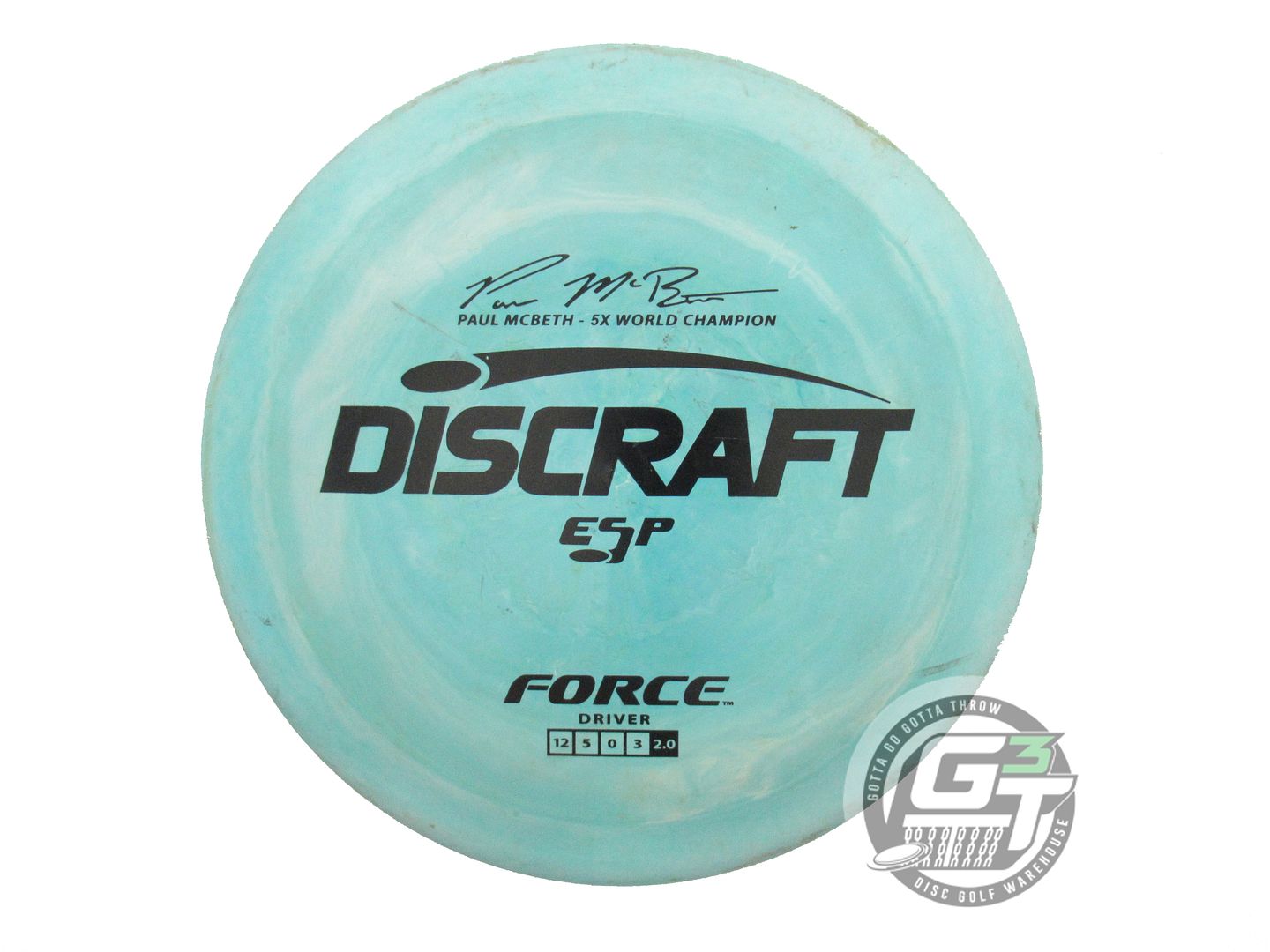 USED Discraft [McBETH] ESP Force 174g Seafoam Black Stamp Distance Driver Disc