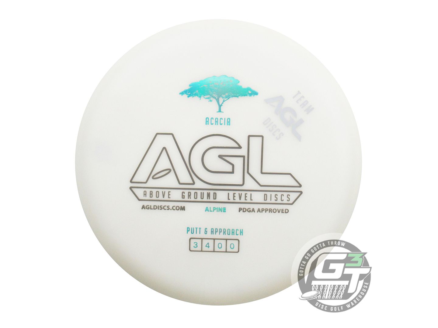 NOS TEAM Above Ground Level Alpine Acacia 174g White Putter Golf Disc